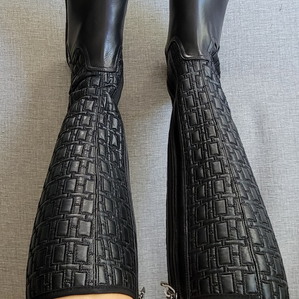 Leather Knee High Leather Boots - Picture 3 of 7